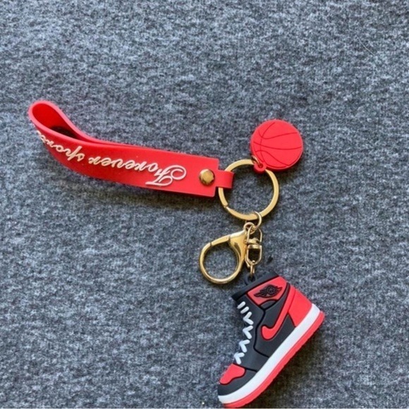 Accessories - Red Sneaker Keychain with‎ Basketball Charm & "Forever Sports" Strap – Cute Bag